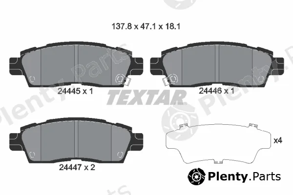 Textar 2444501 — Brake Pad Set, disc brake