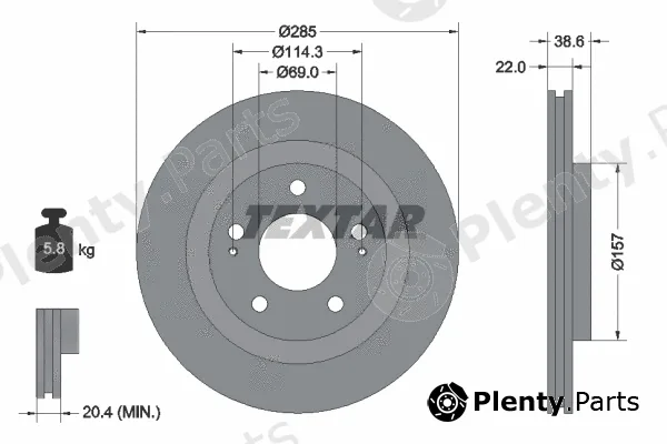 Textar 92148500 — Brake Disc
