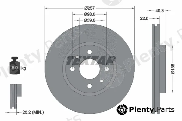 Textar 92069600 — Brake Disc