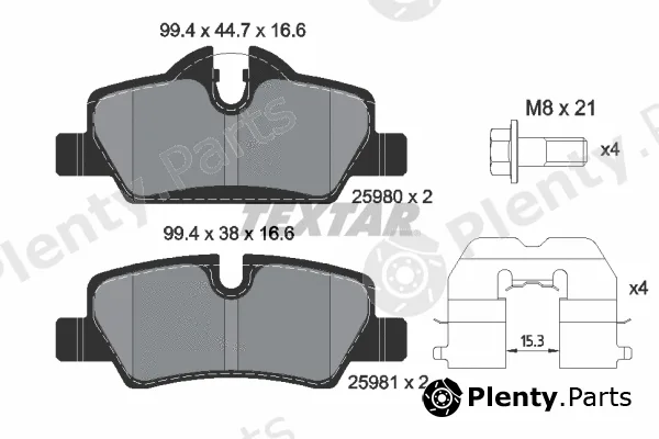 Textar 2598001 — Brake Pad Set, disc brake Q+