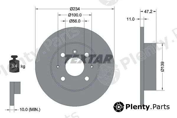 Textar 92077000 — Brake Disc