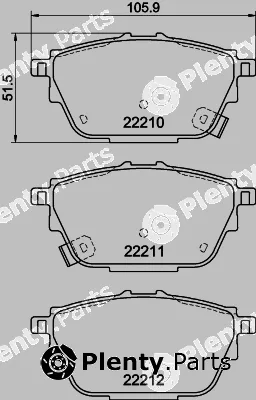 Textar 2221001 — Brake Pad Set, disc brake Q+