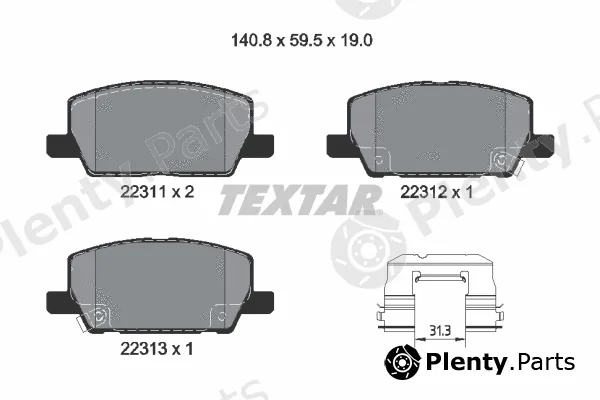 Textar 2231102 — Brake Pad Set, disc brake Q+