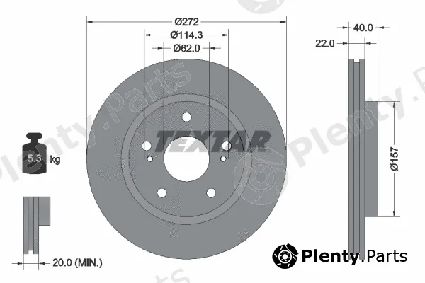 Textar 92289403 — Brake Disc PRO