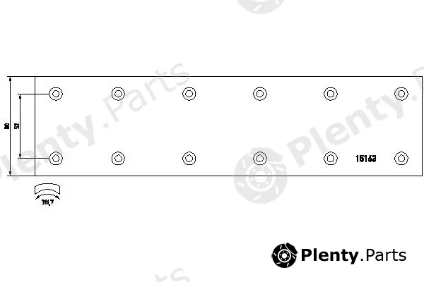 Textar 15163 — Brake Lining, drum brake