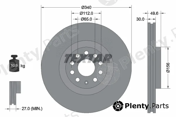 Textar 92229805 — Brake Disc PRO+