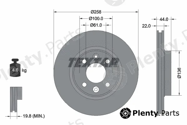 Textar 92255203 — Brake Disc PRO