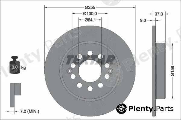 Textar 92342703 — Brake Disc PRO