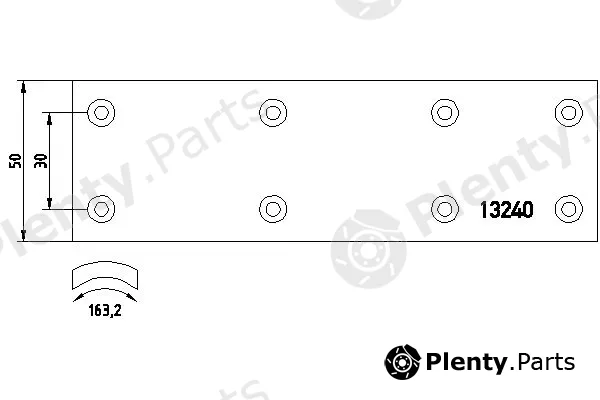 Textar 13240 — Brake Lining, drum brake