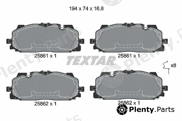 Textar 2586101 — Brake Pad Set, disc brake