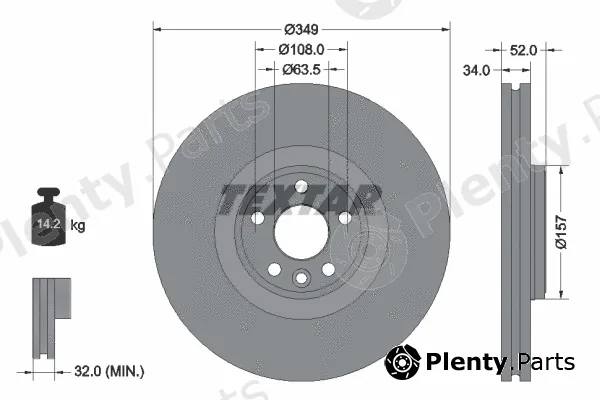 Textar 92301805 — Brake Disc PRO+