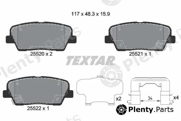 Textar 2552003 — Brake Pad Set, disc brake Q+