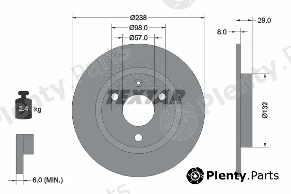 Textar 92038500 — Brake Disc