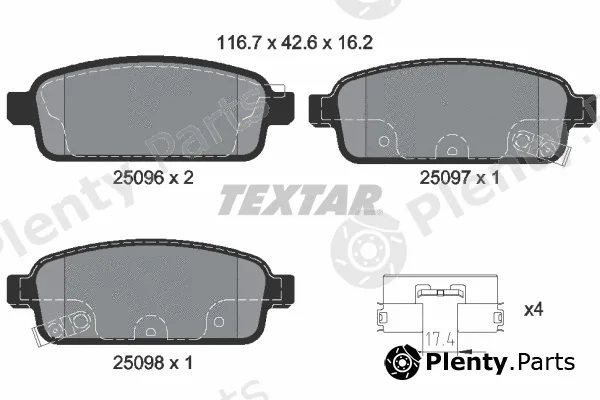 Textar 2509681 — Brake Pad Set, disc brake epad