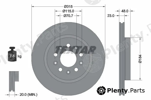 Textar 92346405 — Brake Disc PRO+