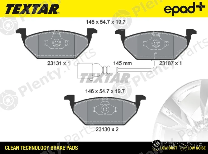 Textar 2313101CP — Brake Pad Set, disc brake epad+