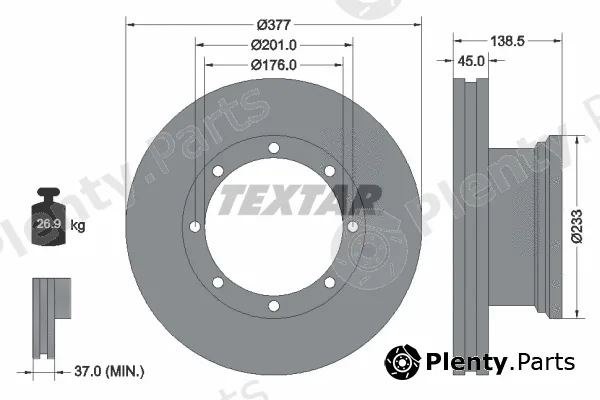 Textar 93101500 — Brake Disc
