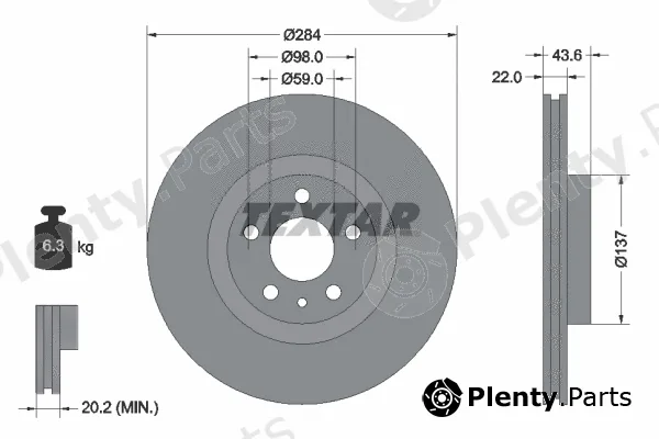 Textar 92046803 — Brake Disc PRO