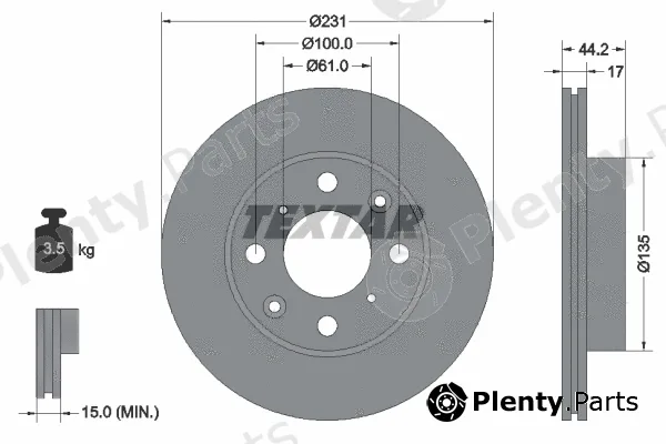 Textar 92046500 — Brake Disc