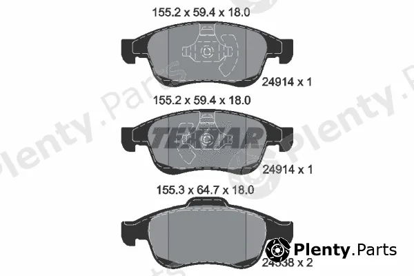 Textar 2491401 — Brake Pad Set, disc brake Q+