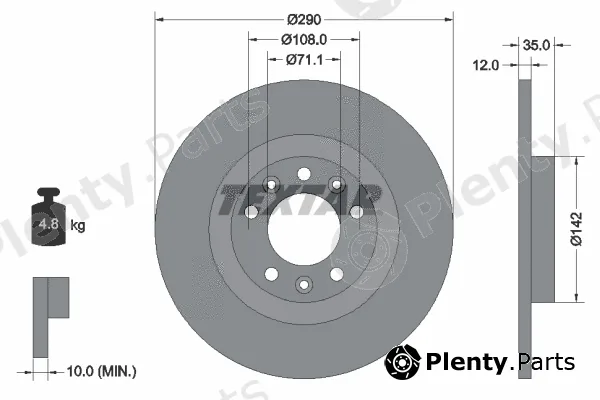 Textar 92267303 — Brake Disc PRO