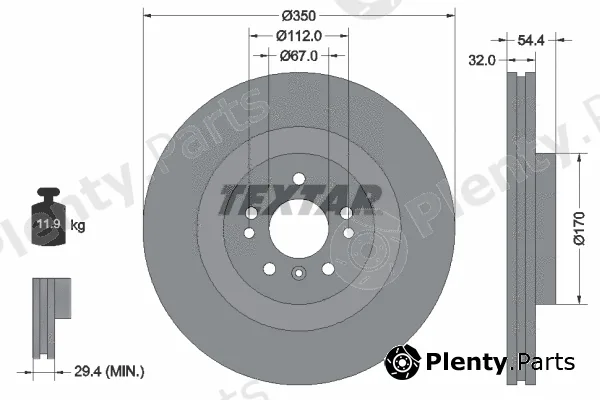 Textar 92284205 — Brake Disc PRO+