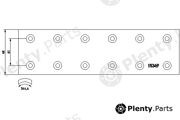 Textar 15349 — Brake Lining, drum brake