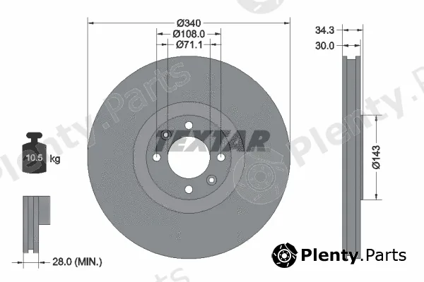 Textar 92256903 — Brake Disc PRO