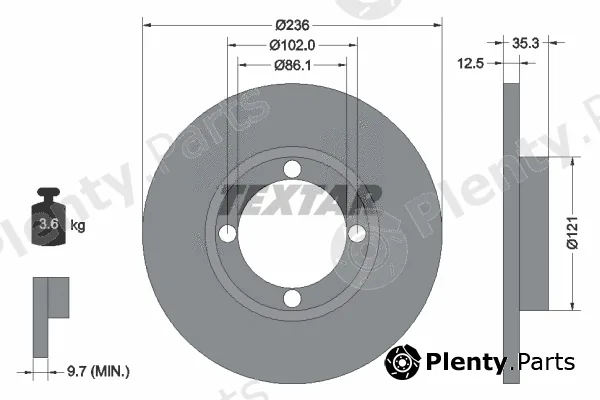 Textar 92100303 — Brake Disc PRO