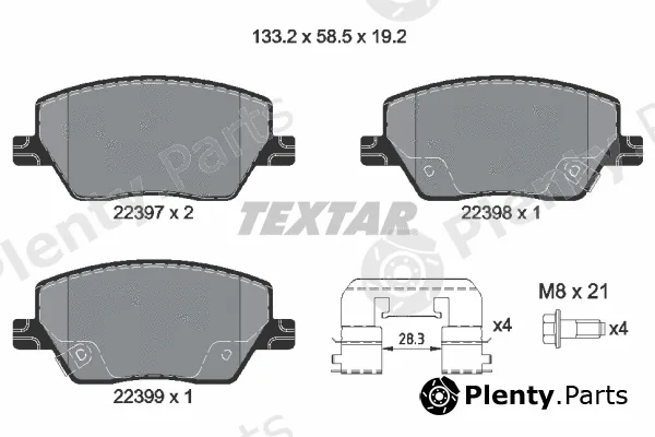 Textar 2239701 — Brake Pad Set, disc brake Q+