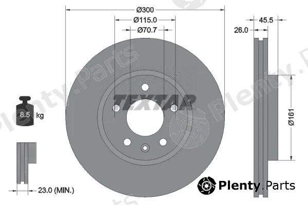 Textar 92205605 — Brake Disc PRO+