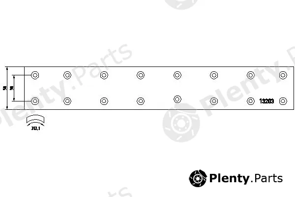 Textar 13203 — Brake Lining, drum brake