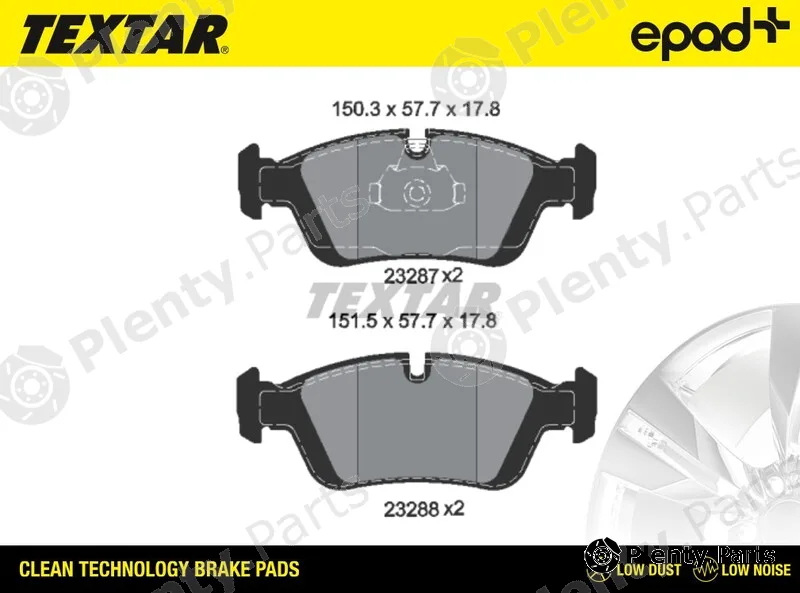 Textar 2328702CP — Brake Pad Set, disc brake epad+