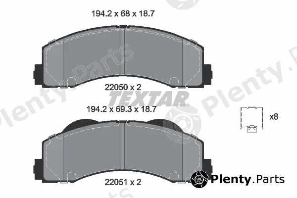 Textar 2205001 — Brake Pad Set, disc brake