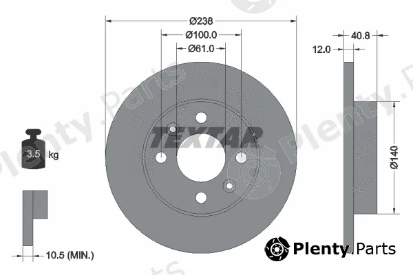 Textar 89002500 — Brake Kit, disc brake BrakeBox, Pad and Disc Kit
