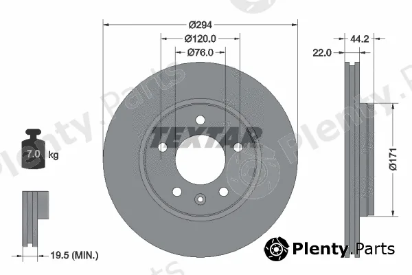 Textar 92121403 — Brake Disc PRO