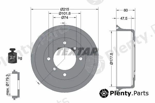 Textar 94017100 — Brake Drum