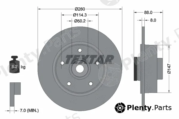 Textar 92196003 — Brake Disc PRO
