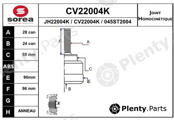 EAI CV22004K — Joint Kit, drive shaft