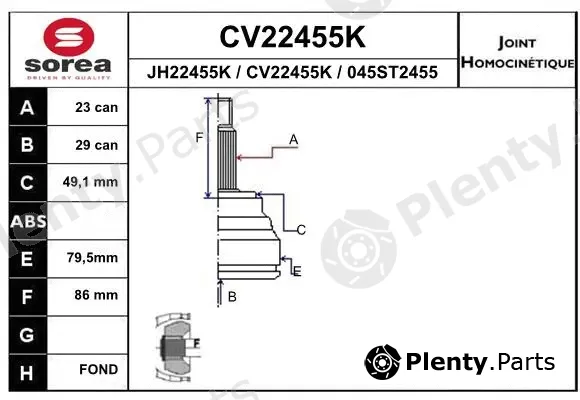 EAI CV22455K — Joint Kit, drive shaft