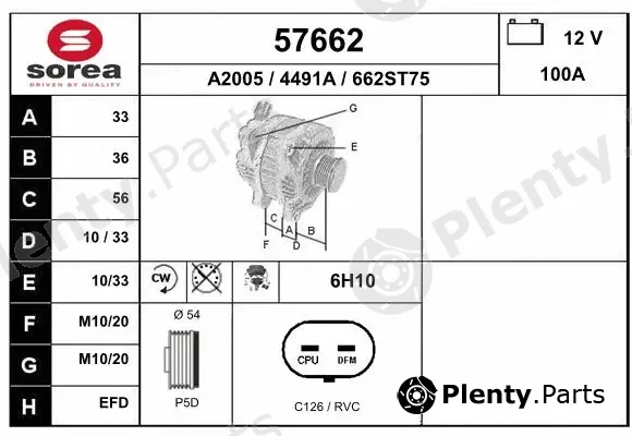 EAI 57662 — Alternator
