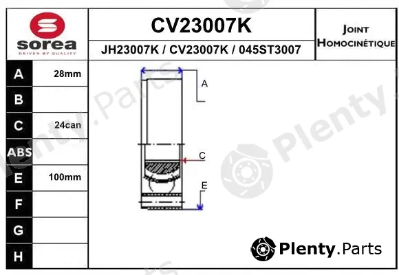 EAI CV23007K — Joint Kit, drive shaft