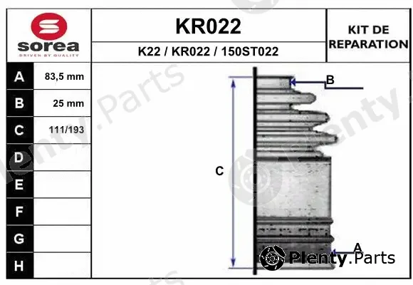 EAI KR022 — Bellow Kit, drive shaft