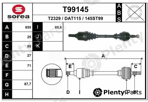 EAI T99145 — Drive Shaft