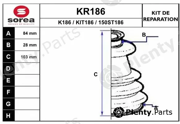 EAI KR186 — Bellow Kit, drive shaft