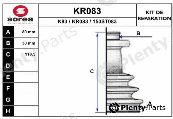 EAI KR083 — Bellow Kit, drive shaft