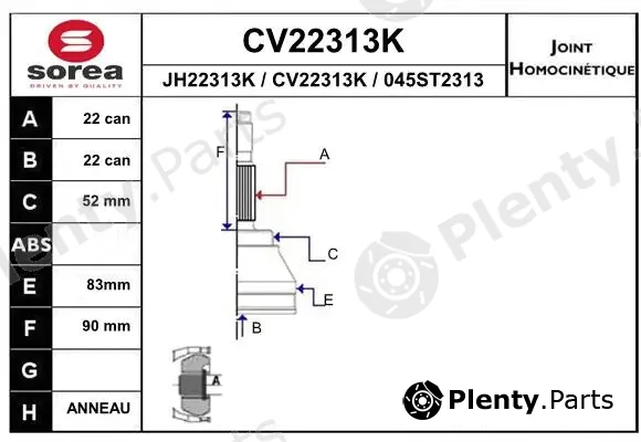 EAI CV22313K — Joint Kit, drive shaft