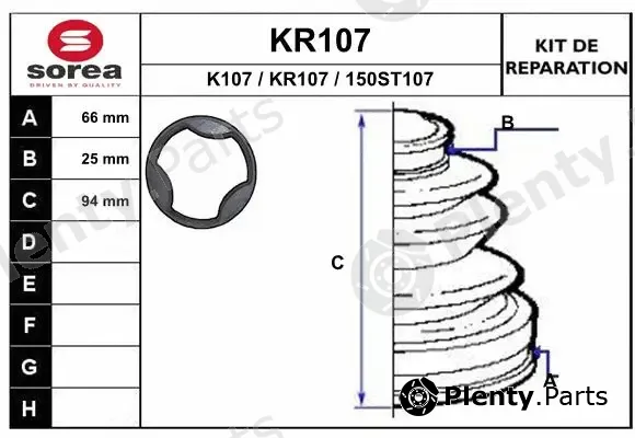 EAI KR107 — Bellow Kit, drive shaft