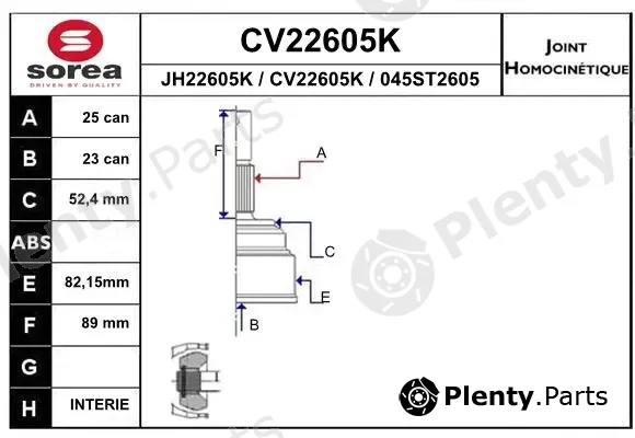 EAI CV22605K — Joint Kit, drive shaft