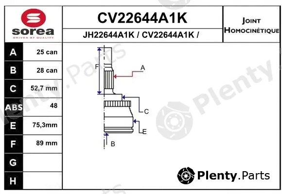 EAI CV22644A1K — Joint Kit, drive shaft